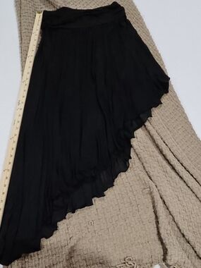 Black Asymmetrical Ruffled Skirt